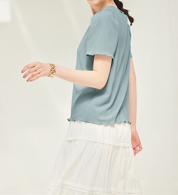 RANAN（ラナン）の「ギンガムチェック楊柳Ｔブラウス（カットソー）」｜詳細画像