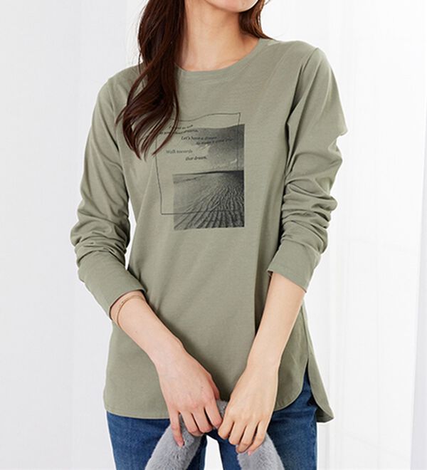 BELLUNA（ベルーナ）の「綿１００％ロゴデザインプルオーバー（カットソー）」｜詳細画像