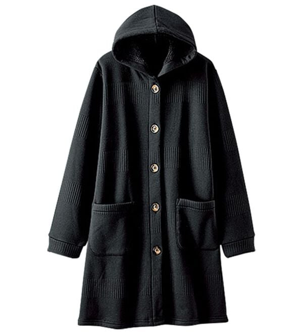 BELLUNA（ベルーナ）の「ボーダージャカード裏ボアカーディガン（ロングコート）」｜詳細画像