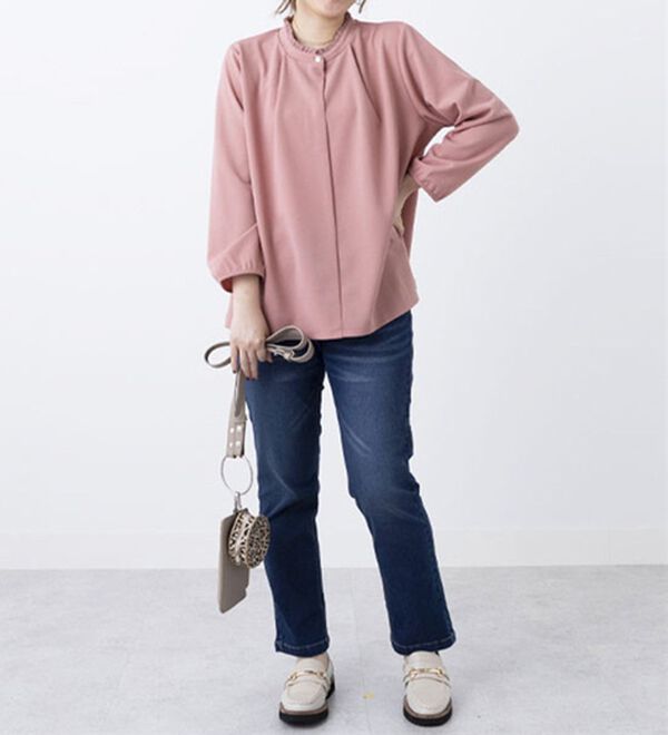 BELLUNA（ベルーナ）の「ジョーゼット素材衿フリルブラウス（ブラウス）」｜詳細画像