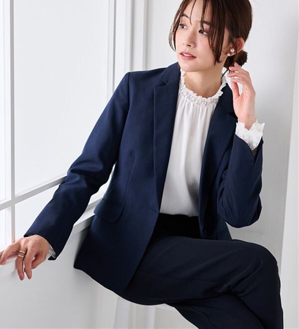 RANAN（ラナン）の「【選べる衿】洗える！春夏ロングシーズン着用可能ベーシック２点ライトスーツ（パンツスーツ）」｜詳細画像