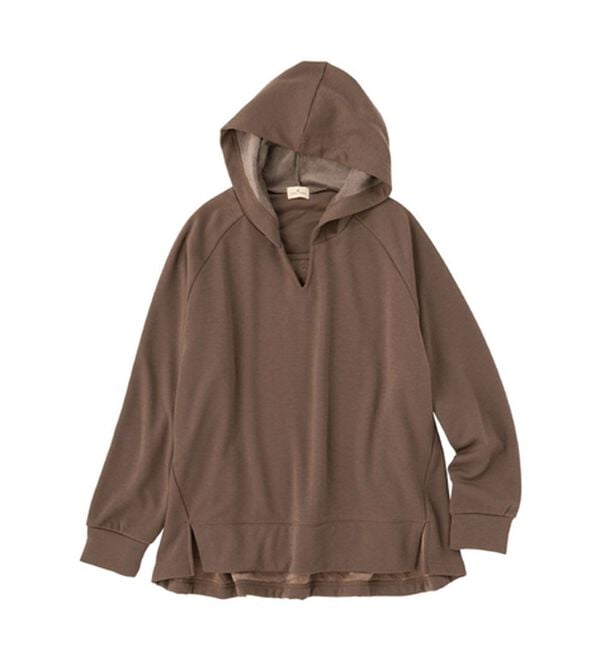 Viola e Viola（ヴィオラ エ ヴィオラ）の「【蓄熱保温】裏ファーVネックゆるシルエットパーカー（パーカー）」｜詳細画像