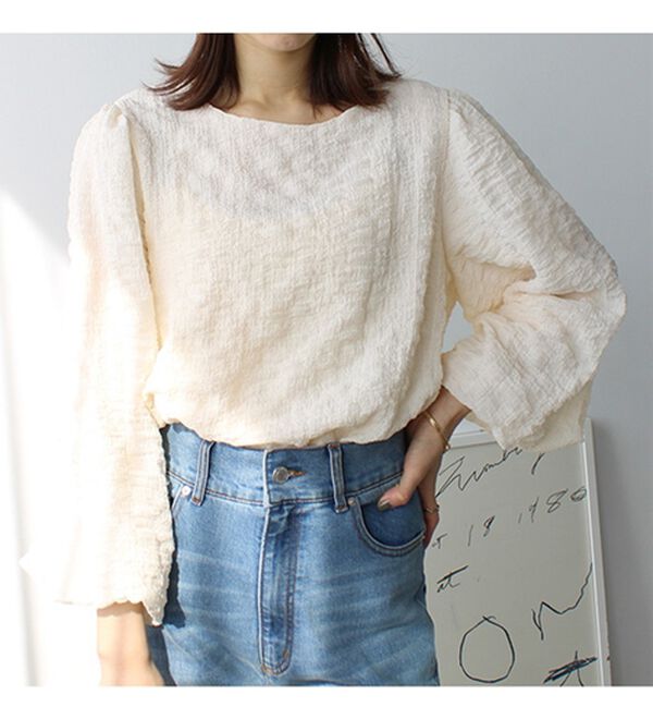 GeeRA（ジーラ）の「ワッシャー素材バルーン袖ブラウス（ブラウス）」｜詳細画像