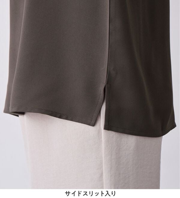 Viola e Viola（ヴィオラ エ ヴィオラ）の「さらさらＥＡＳＹ　前後２ＷＡＹヘンリーネックＴブラウス（ブラウス）」｜詳細画像