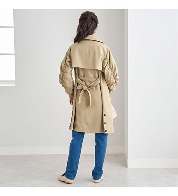BELLUNA（ベルーナ）の「花粉対策！袖リブ使いトレンチコート（ロングコート）」｜詳細画像