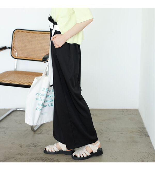 GeeRA（ジーラ）の「ベルト付ツイルパンツ（フルレングスパンツ）」｜詳細画像