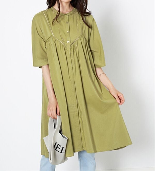 BELLUNA（ベルーナ）の「レース使いフレアーシルエットワンピース（チュニックワンピース）」｜詳細画像