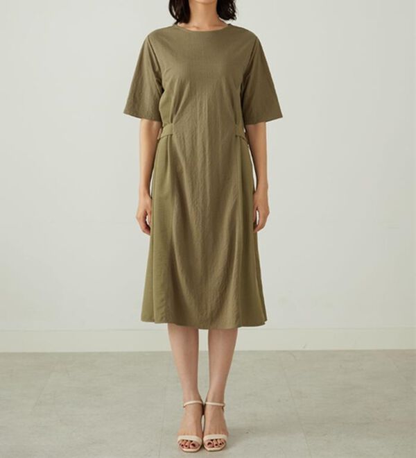 BELLUNA（ベルーナ）の「サイドバックル異素材切替ワンピース（その他ワンピース）」｜詳細画像