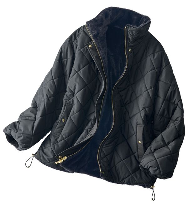 BELLUNA（ベルーナ）の「中わたキルトリバーシブルファーコート（ハーフコート）」｜詳細画像