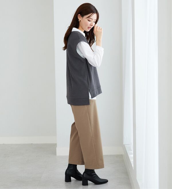 BELLUNA（ベルーナ）の「【新色追加】&ldquo;2点セット&rdquo;あぜ素材ベストアンサンブル（アンサンブル）」｜詳細画像