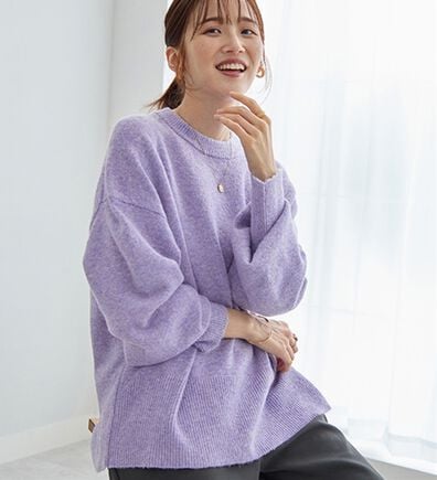 GeeRA（ジーラ）の「ゆるっと柔らか！袖ボリュームメランジニット（ニット・セーター）」