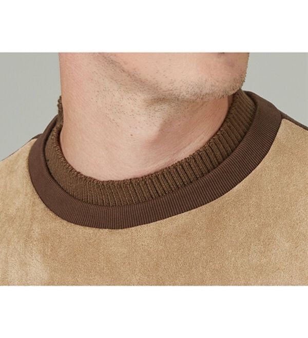 「＜フィラ＞スエード調ニット使い裏ボアトレーナー（メンズトレーナー）」｜詳細画像