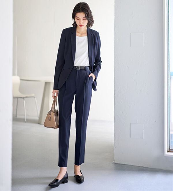 GeeRA（ジーラ）の「【2点セット】選べるボトム！洗えて型くずれしないパンツスーツセット（パンツスーツ）」｜詳細画像