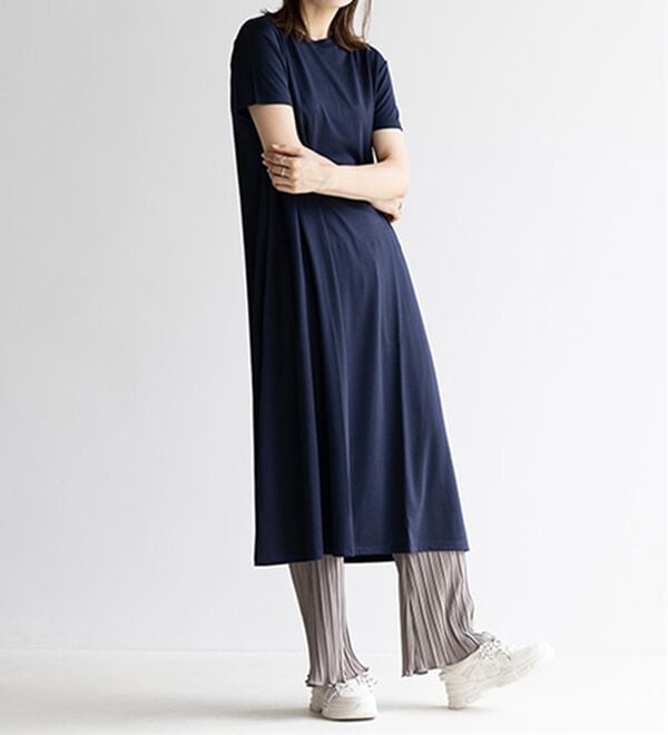 GeeRA（ジーラ）の「【接触冷感】フレアーシルエットロングワンピース（ロングワンピース）」｜詳細画像