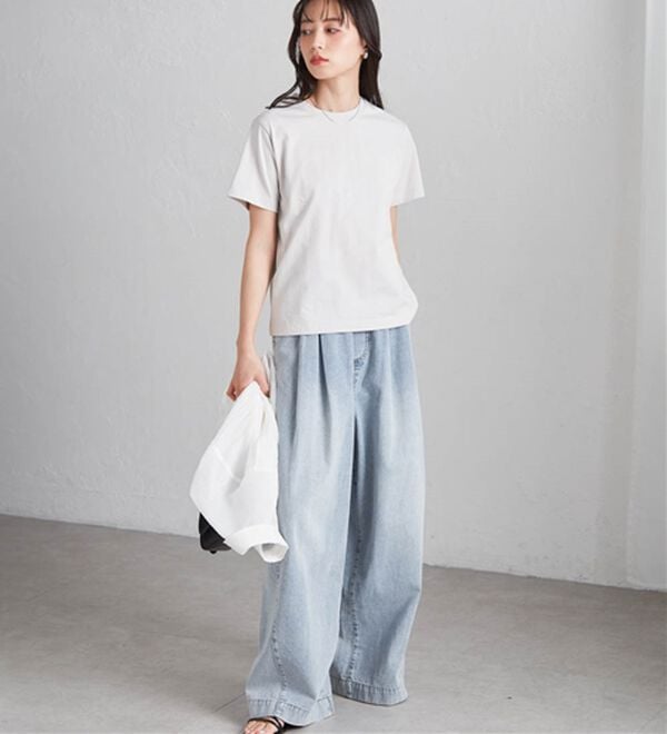 RANAN（ラナン）の「【5つの機能付】ひんやり着回し抜群ベーシックＴシャツ＜選べる着丈＞（Tシャツ）」｜詳細画像