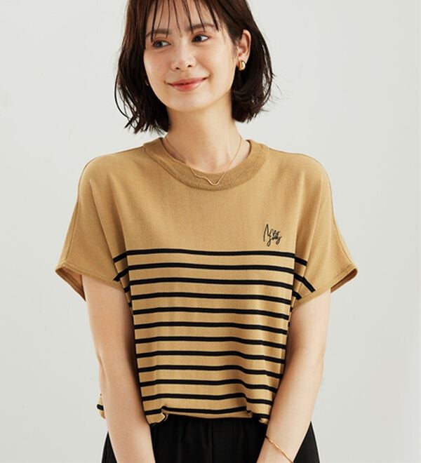 BELLUNA（ベルーナ）の「【快適Ｌａｂ．】Tシャツより上品！ひんやり洗えるニットＴ（ニット・セーター）」｜詳細画像