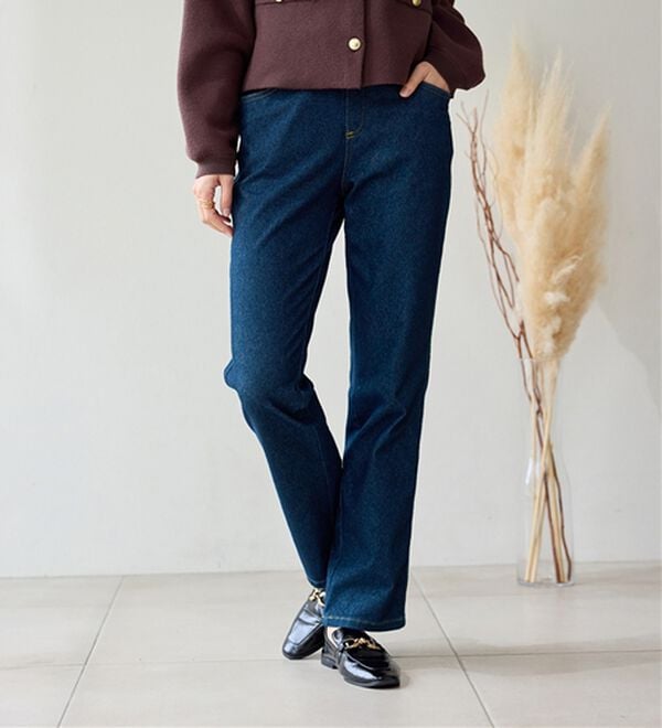 BELLUNA（ベルーナ）の「【選べる裏側】ぐん伸びニットデニムパンツ（フルレングスパンツ）」｜詳細画像