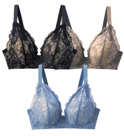 LAVIENNE（ラヴィエンヌ）の「【３色組】おしゃれグラマーさんのスッキリ細見えブラ（ブラジャー）」