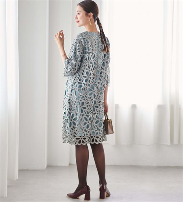 RANAN（ラナン）の「花柄ケミカルレースワンピース（プリントワンピース）」｜詳細画像