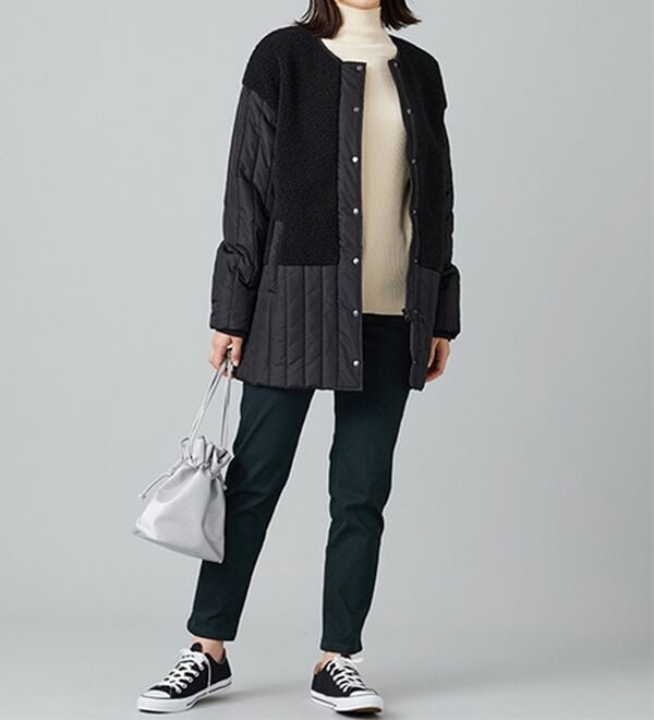 BELLUNA（ベルーナ）の「静電防止！蓄熱綿サテンストレッチカラーパンツ（フルレングスパンツ）」｜詳細画像