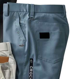 「＜クロコダイル＞接触冷感ドビー３Ｄアクティブパンツ（メンズスラックス）」｜サックス