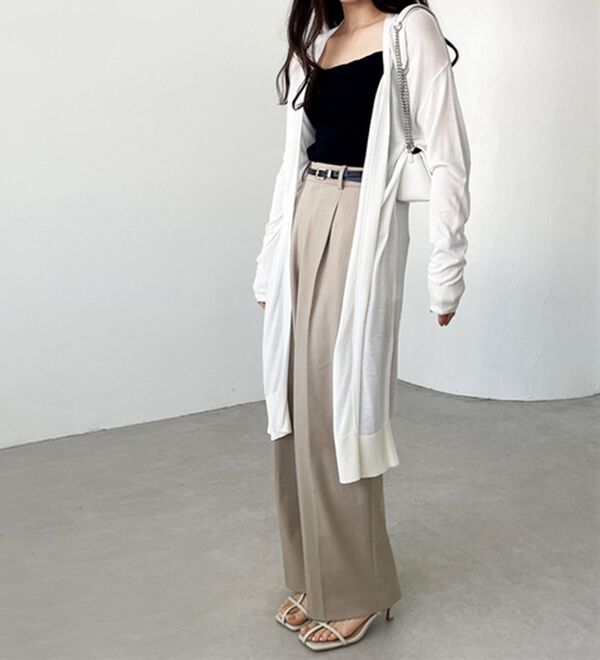 GeeRA（ジーラ）の「【3つの機能付】ロングニットカーディガン（ミディ丈）（ニットカーディガン）」｜詳細画像