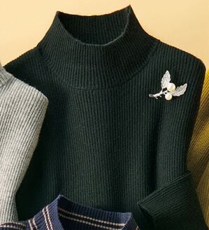 ルフラン（ルフラン）の「重ね着にぴったり！ミセスの為のリブニット（ニット・セーター）」｜黒