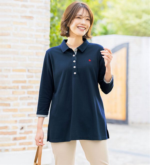 ルフラン（ルフラン）の「【２色組】【ＰＯＬＯ　ＢＣＳ】汗じみ対策ポロチュニック（チュニック）」｜詳細画像