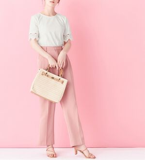 alotta（アロッタ）の「袖レーステレコリブトップス（カットソー）」｜オフホワイト