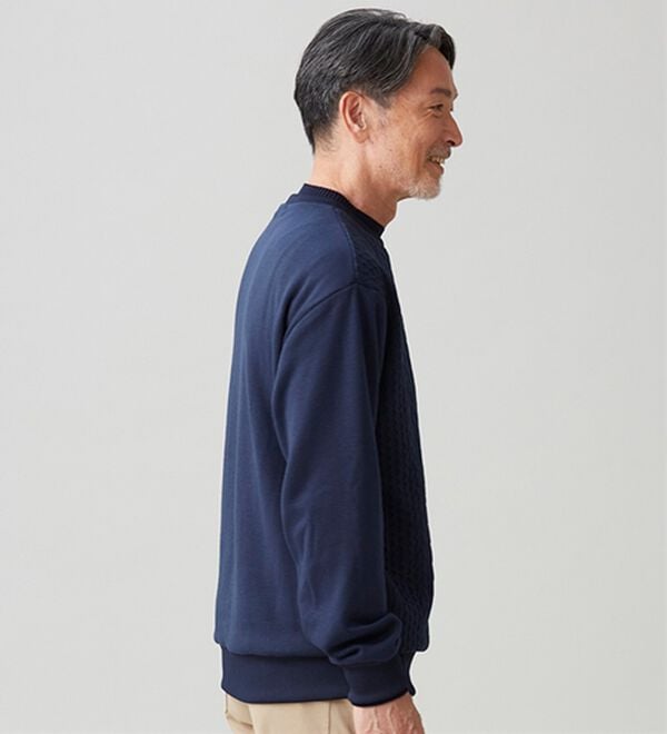 「＜フィラ＞ニット使いフクレジャカードトレーナー（メンズトレーナー）」｜詳細画像