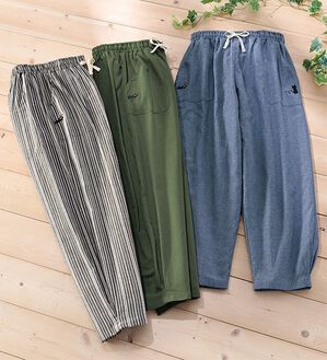 LAVIENNE（ラヴィエンヌ）の「【３色組】こっそりネコのゆったりパンツ（フルレングスパンツ）」｜詳細画像