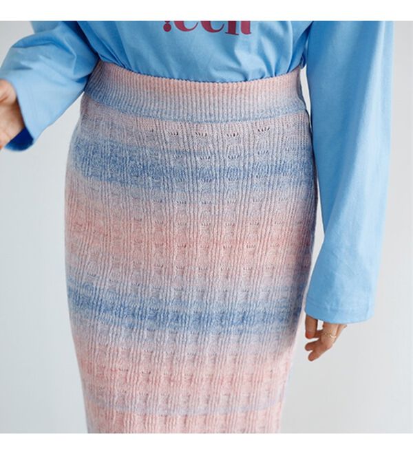 GeeRA（ジーラ）の「グラデーションニットスカート（ロングスカート）」｜詳細画像