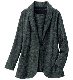 ルフラン（ルフラン）の「軽やかな着心地！メランジ調アンサンブル（アンサンブル）」｜黒