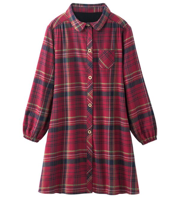 「裏フリースほっこりかっぽうチュニック（チュニック）」｜詳細画像