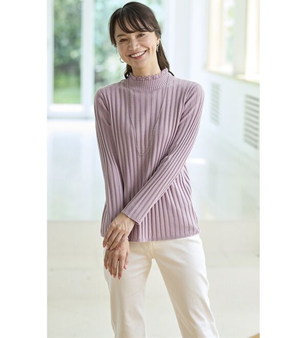 BELLUNA（ベルーナ）の「ウール入りウォッシャブルセーター（ニット・セーター）」｜詳細画像