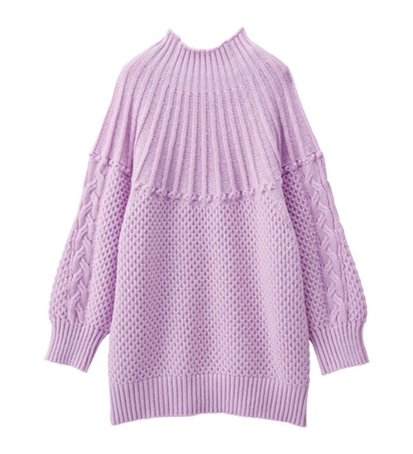 RANAN（ラナン）の「ハイネック求心柄ロング丈ニット（ニット・セーター）」｜詳細画像