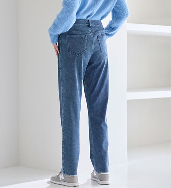 BELLUNA（ベルーナ）の「まるでデニム！ストレッチニットデニム（フルレングスパンツ）」｜詳細画像