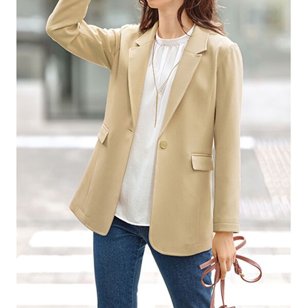 BELLUNA（ベルーナ）の「カジュアルコーデを格上げ！ウール調テーラードジャケット　ロング丈（テーラードジャケット）」｜詳細画像