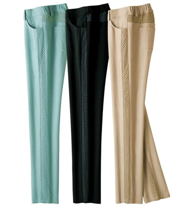 ルフラン（ルフラン）の「【３本組】風抜けるレース切替パンツ（フルレングスパンツ）」｜3本組