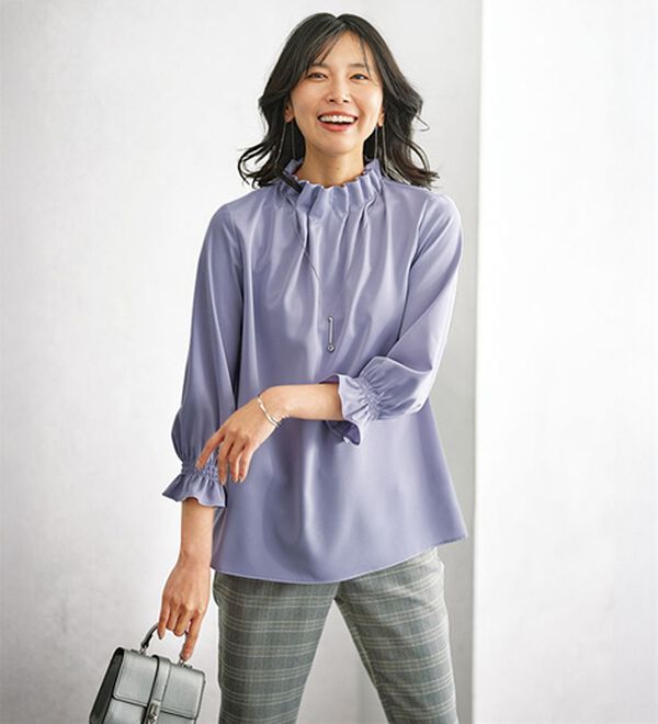 BELLUNA（ベルーナ）の「着脱楽々！タックデザインブラウス（ブラウス）」｜詳細画像