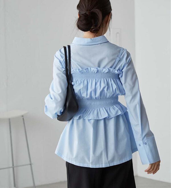 RANAN（ラナン）の「ビスチェ&times;レギュラーカラーシャツ（シャツ）」｜詳細画像