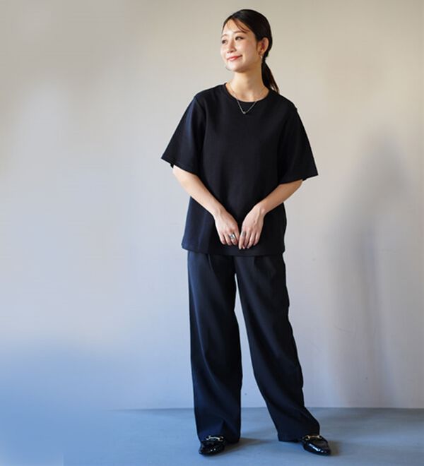 A HAPPY MARILYN（アハッピーマリリン）の「【Ｍ～８Ｌ】名品！「３つのシルエット」と「長袖／半袖」から選べる 綿混 ベーシック Ｔシャツ（Tシャツ）」｜詳細画像