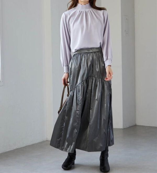 RANAN（ラナン）の「スカラップリブニット使いブラウス（ブラウス）」｜詳細画像