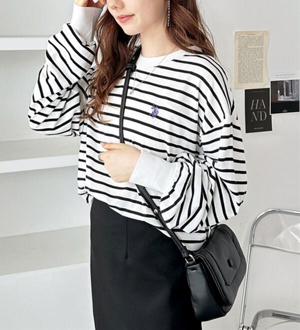 GeeRA（ジーラ）の「【Ｕ．Ｓ．　ＰＯＬＯ　ＡＳＳＮ．】配色ラインロンＴ（カットソー）」｜詳細画像