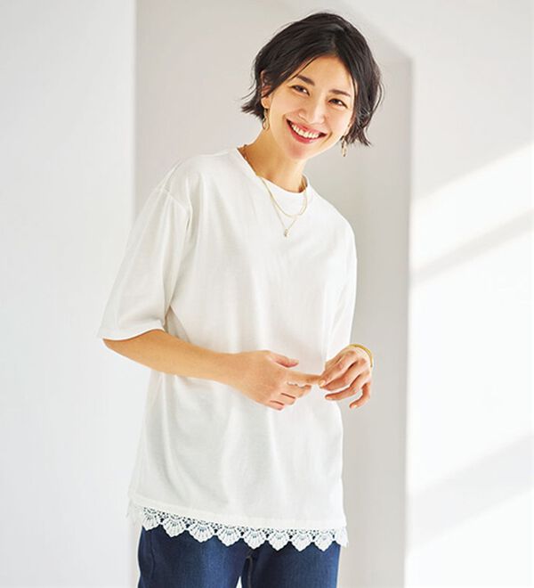 BELLUNA（ベルーナ）の「あぜ編ニット金ボタン使いアンサンブル（アンサンブル）」｜詳細画像