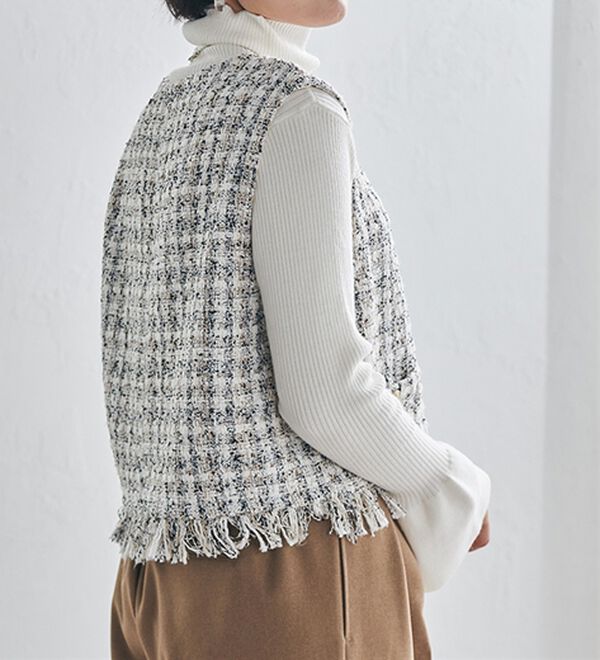 RANAN（ラナン）の「ツイードショートベスト（ベスト）」｜詳細画像