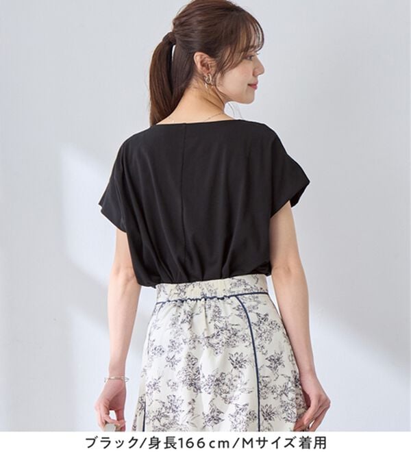 alotta（アロッタ）の「ひんやりタックデザインＴシャツ（カットソー）」｜詳細画像