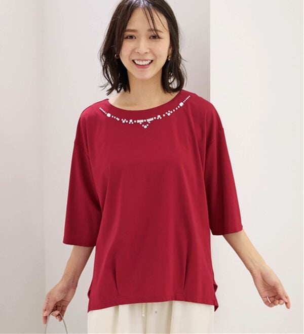 BELLUNA（ベルーナ）の「ビジュー使いドルマンプルオーバー（カットソー）」｜詳細画像