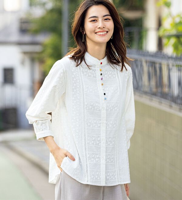 ルフラン（ルフラン）の「カラフル＊多ボタンブラウス（ブラウス）」｜詳細画像