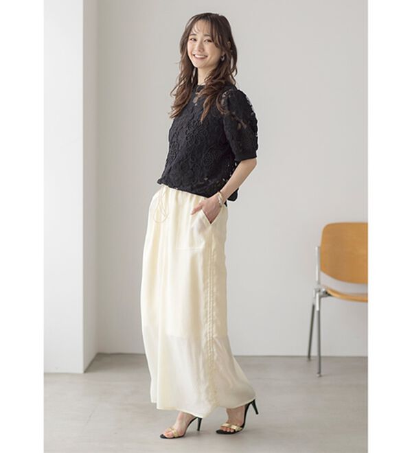 RANAN（ラナン）の「シアー素材ドロストカーゴスカート（ロングスカート）」｜詳細画像
